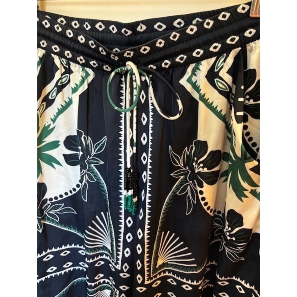 Rachel Zoe Women's Scarf Print Wide Leg Drawstring Pants Size Medium Boho Resort - Picture 4 of 11